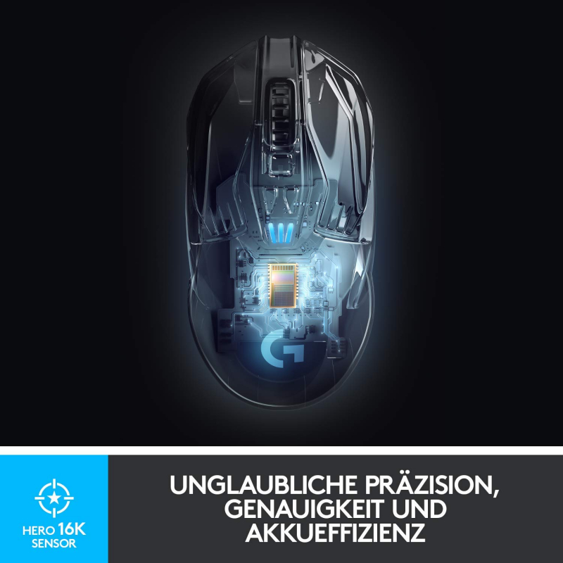 Logitech G903 Wireless Hero Lightspeed Gaming Maus (mit kabelloser Powerplay-Aufladetechnologie) (910-005672)