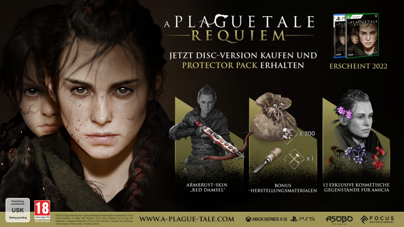 A Plague Tale Requiem (deutsch) (AT PEGI) (XBOX Series X) inkl. Protector Pack