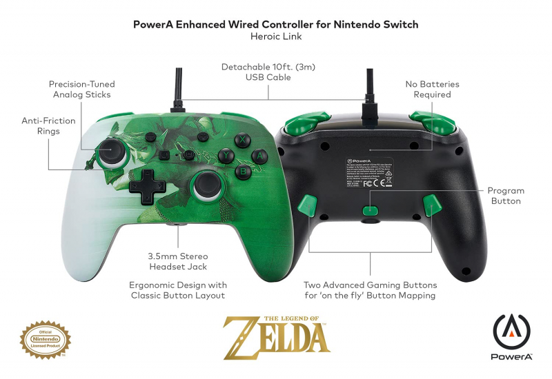 PowerA Verbesserter kabelgebundener Controller für Nintendo Switch - Heroic Link [neu]