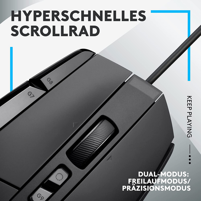 Logitech G502 X Kabelgebundene Gaming-Maus - LIGHTFORCE Hybrid optisch-mechanische Primärschalter, HERO 25K Gaming-Sensor, Kompatibel PC macOS/Windows, schwarz (910-006139)