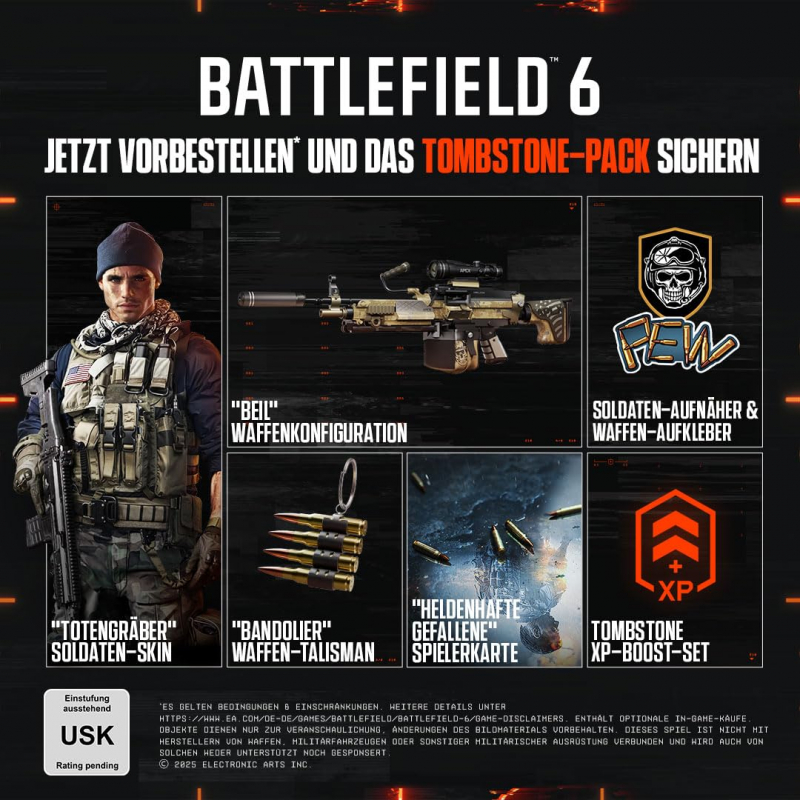 Battlefield 6 [uncut] (deutsch spielbar) (DE USK) (XBOX Series X) inkl. Tombstone-Pack