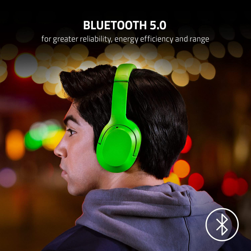 Razer Opus X Green grün Kabellose Kopfhörer mit niedrigen Latenzen und ANC-Technologie (Wireless Headset, Bluetooth 5.0, bis 40 Stunden Akku, Mikrofon, Umgebungsmodus) (RZ04-03760400-R3M1)