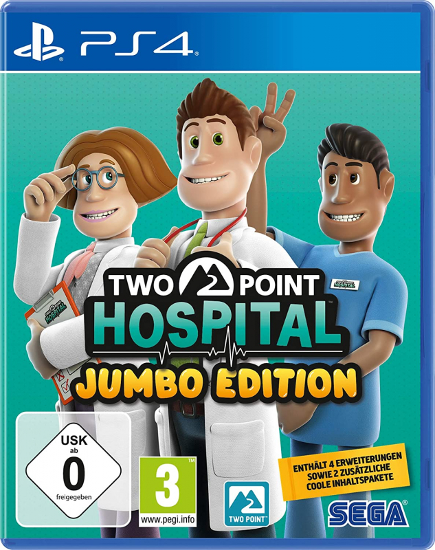 Two Point Hospital Jumbo Edition (deutsch) (AT PEGI) (PS4) inkl. 3 Erweiterungen / DLCs