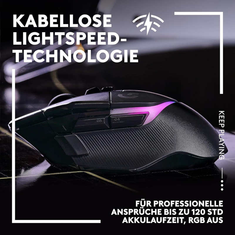 Logitech G502 X PLUS LIGHTSPEED Kabellose RGB-Gaming-Maus - Optische Maus mit LIGHTFORCE Hybridschaltern, LIGHTSYNC RGB, HERO 25K Gaming-Sensor, Kompatibel mit PC - macOS/Windows - Schwarz (910-006162)