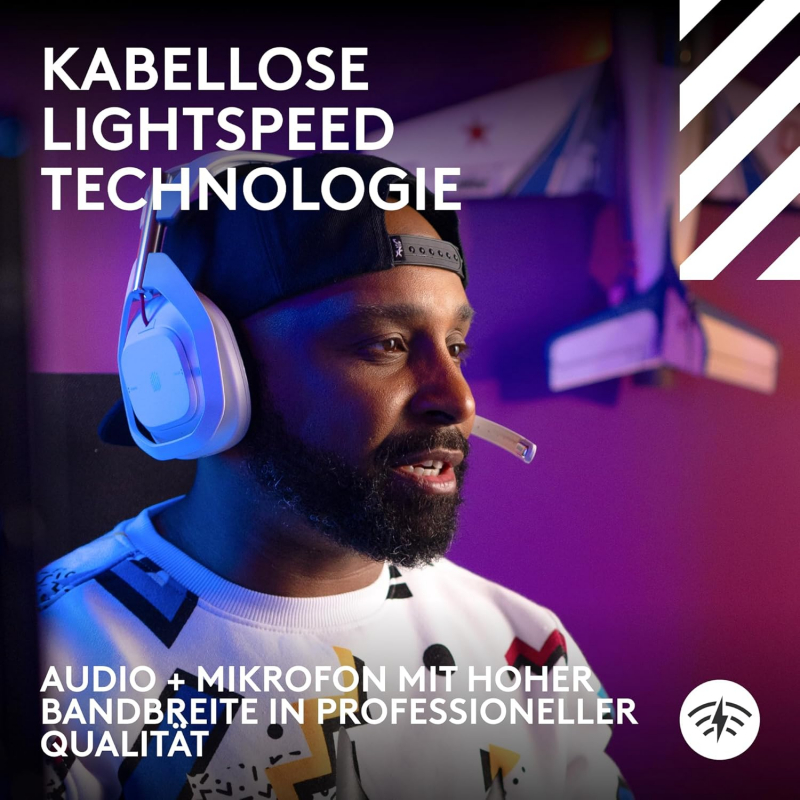 Logitech G Astro A50 LIGHTSPEED kabellose Gaming-Headset + Basisstation (Gen 5), PRO-G GRAPHENE, 3-System-Umschaltung, USB-C für Xbox, PS5, PC/Mac oder Nintendo Switch, Bluetooth - Weiß (939-002230 )