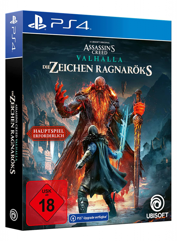 Assassin's Creed Valhalla Die Zeichen Ragnaröks Erweiterung [Code in a box, Hauptspiel wird benötigt] [uncut] (deutsch) (DE USK) (PS4) inkl. PS5 Upgrade / Zwielicht-Paket / 4 Lithografien