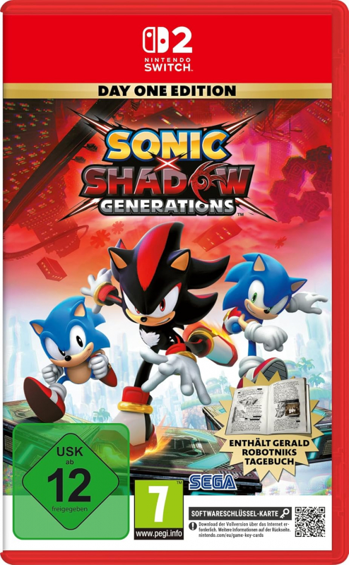 Sonic x Shadow Generations Day One Edition (deutsch spielbar) (AT PEGI) (Nintendo Switch 2) inkl. 28-seitiges Notizbuch / Sonic Legacy-Skin