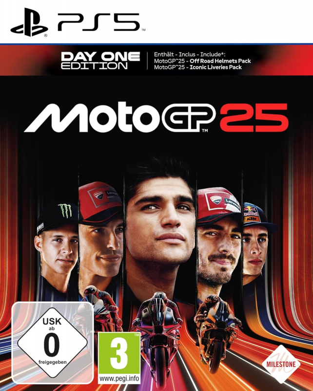 MotoGP 25 Day One Edition (deutsch spielbar) (AT PEGI) (PS5) inkl. Iconic Liveries Pack & Off Road Helmets Pack DLC