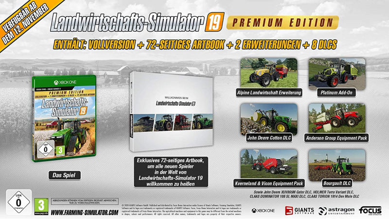 Landwirtschafts-Simulator 19 Premium Edition (deutsch) (AT PEGI) (XBOX ONE)
