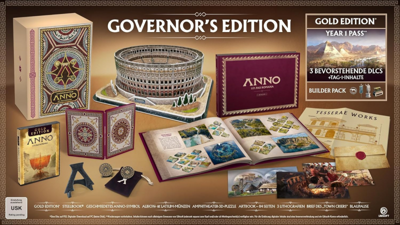 Anno 117 Pax Romana Governor's Steelbook Edition (deutsch spielbar) (AT PEGI) (PC) [Code in a Box] inkl. Builder Pack DLC