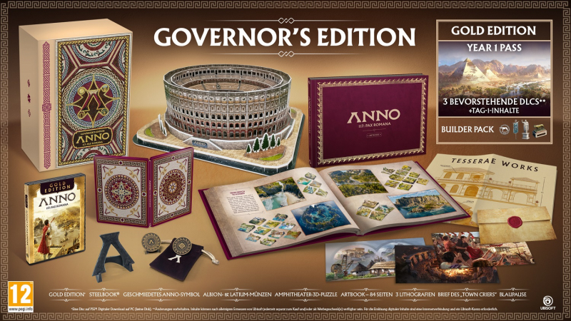 Anno 117 Pax Romana Governor's Steelbook Edition (deutsch spielbar) (AT PEGI) (PC) [Code in a Box] inkl. Builder Pack DLC