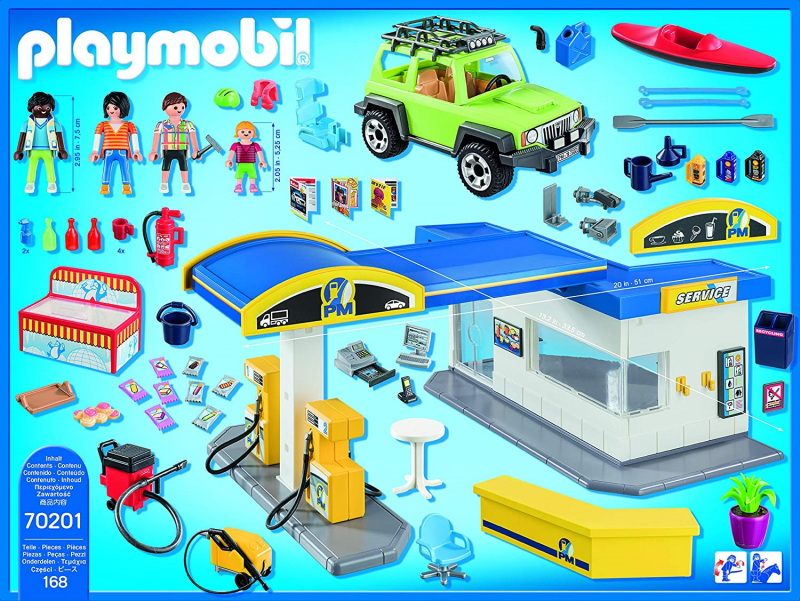 PLAYMOBIL City Life 70201 Große Tankstelle mit Spielfiguren [neu]