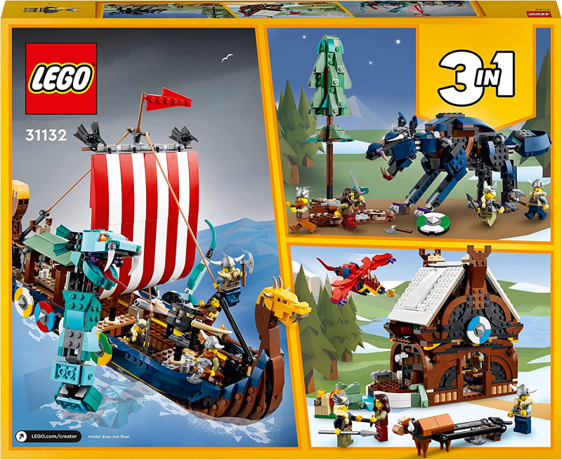 LEGO® Creator 31132 Wikingerschiff mit Midgardschlange [neu]