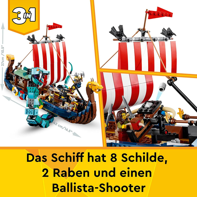 LEGO® Creator 31132 Wikingerschiff mit Midgardschlange [neu]