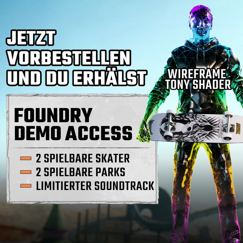 Tony Hawk's Pro Skater 3+4 (deutsch spielbar) (AT PEGI) (PS5) inkl. Wireframe Tony Shader & Foundry Demo Zugang