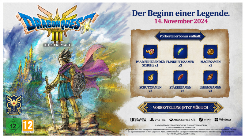 DRAGON QUEST III HD-2D Remake (deutsch spielbar) (AT PEGI) (PS5) inkl. Rundum-sorglos-Paket DLC