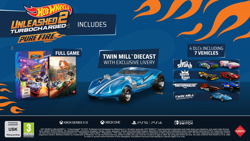 Hot Wheels Unleashed™ 2 – Turbocharged Pure Fire Edition (deutsch spielbar) (AT PEGI) (Nintendo Switch) inkl. 4 extra Fahrzeuge / Hot Wheels Twin Mill