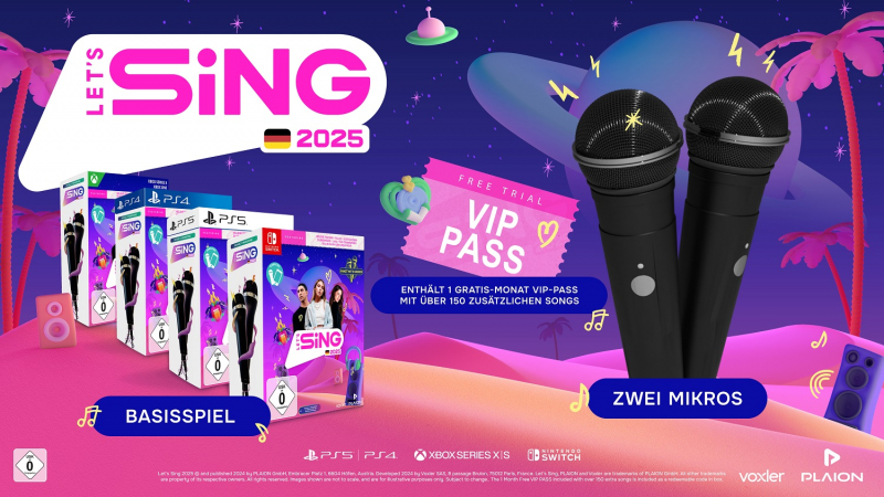Let's Sing 2025 German Version + 2 Mikrofone (deutsch spielbar) (AT PEGI) (XBOX ONE / XBOX Series X)