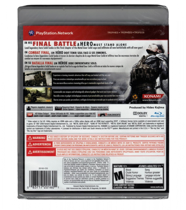 Metal Gear Solid 4 Guns Of the Patriots [uncut] (englisch spielbar) (US ESRB) (PS3)