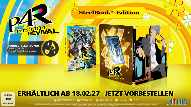 Persona 4 Revival Steelbook Edition (deutsch spielbar) (AT PEGI) (PC) [Code in a Box] inkl. Persona 3 Reload & Persona 5 Royal Extra-Musikset DLC
