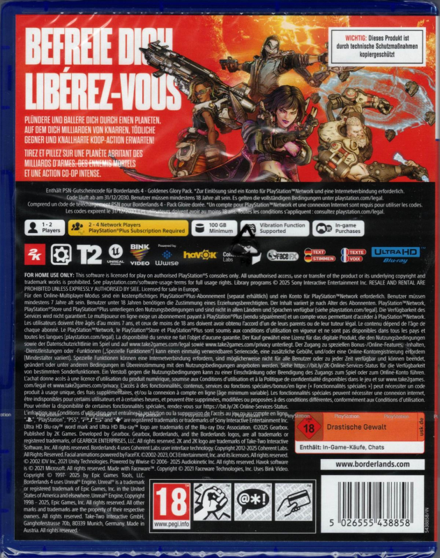 Borderlands 4 [uncut] (deutsch spielbar) (AT PEGI) (PS5) inkl. Golden Glory Pack DLC