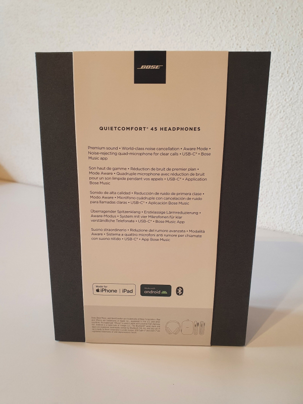 Bose ® QuietComfort 45 kabellose Noise-Cancelling-Bluetooth-Kopfhörer, Mikro, Schwarz [neu]