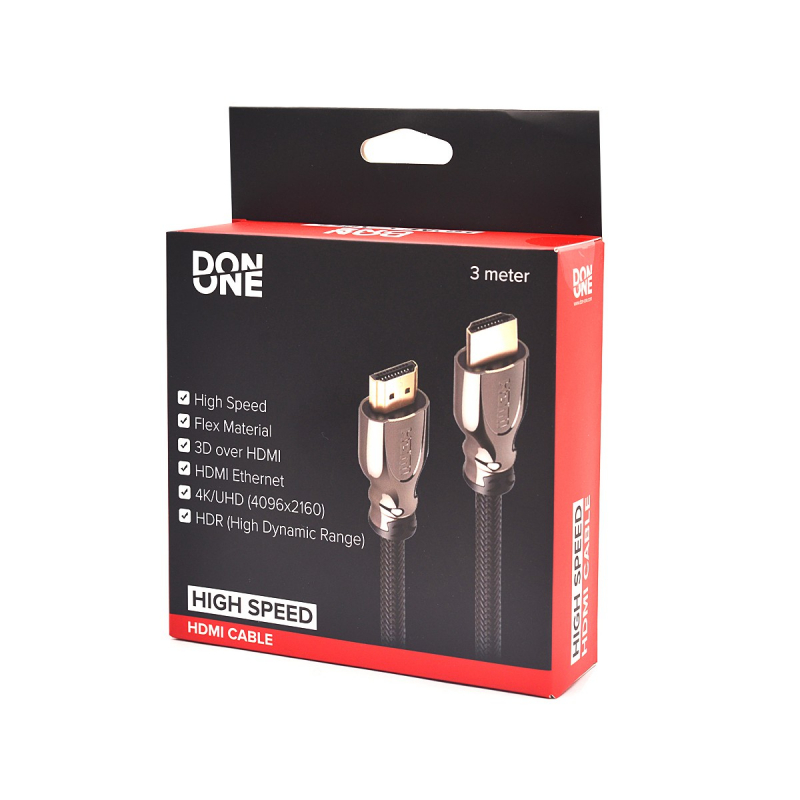 DON ONE HDMI Kabel 2.0 - 3 Meter Länge (PS3/PS4/PS5/XBOX ONE/XBOX Series X/S/PC)
