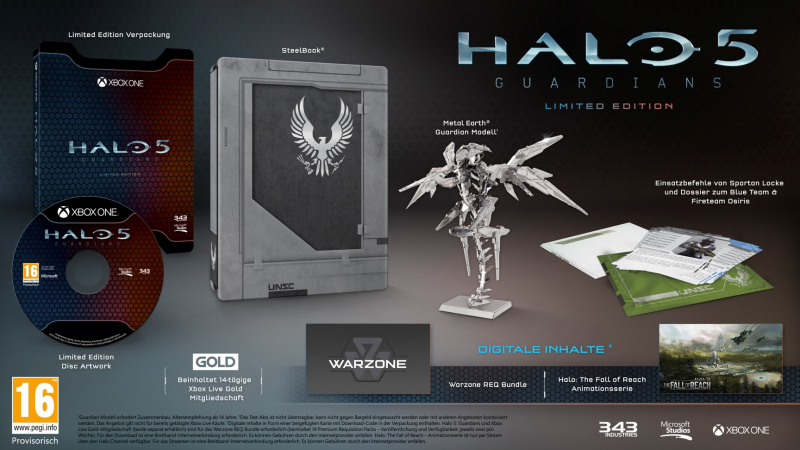 Halo 5: Guardians - Limited Steelbook Edition [gebraucht] [uncut] (deutsch) (DE) (XBOX ONE) [Verpackung beschädigt]