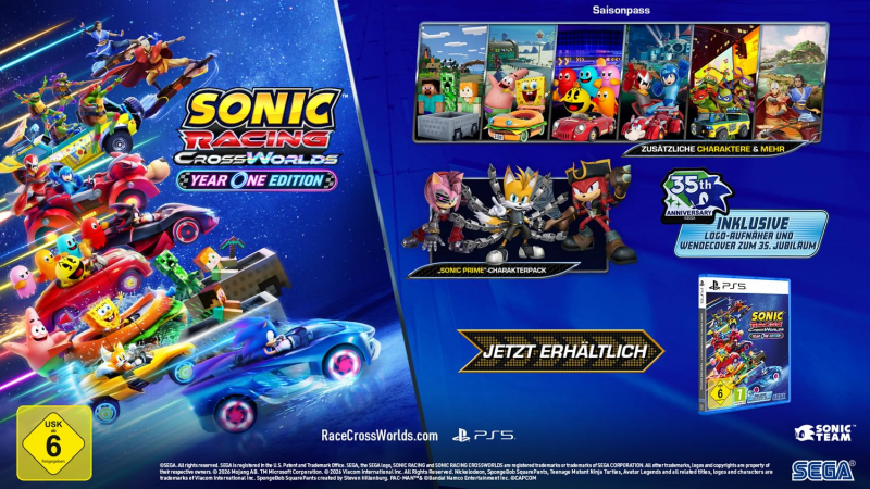 Sonic Racing CrossWorlds Year One Edition (deutsch spielbar) (AT PEGI) (PS5) inkl. Wendecover