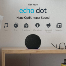 Amazon Echo Dot 4. Generation Smarter Lautsprecher mit Alexa, Anthrazit Schwarz